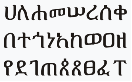 Examples of basic syllables of Ge’ez, an Ethio-Semitic script, as revised around 400 CE